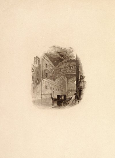 Huokausten silta, Venetsia, noin 1832 tekijältä Edward Francis Finden